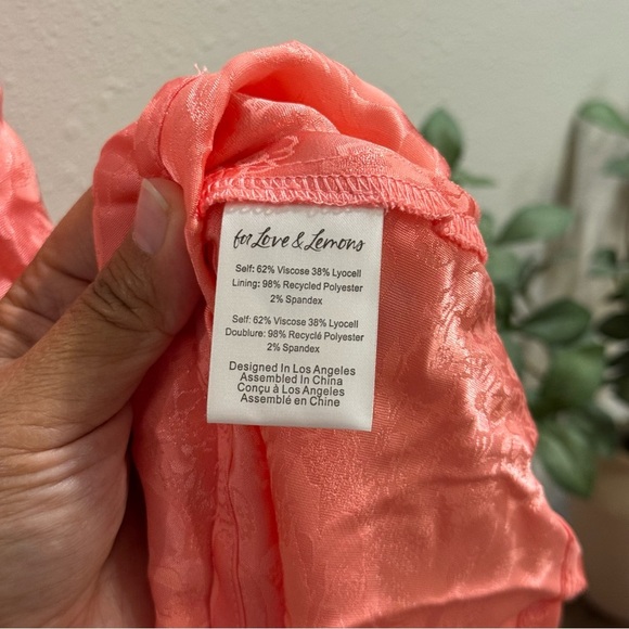 For Love and Lemons Large Pink Gabrielle Satin Mini Dress Party Event Cocktail - Picture 7 of 9